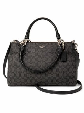 Coach Colette Signature Carryall Black Gray Triple Zip NWOT